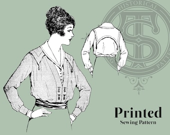 Rowena - 1910s Blouse 34" Bust Printed Reproduction Sewing Pattern