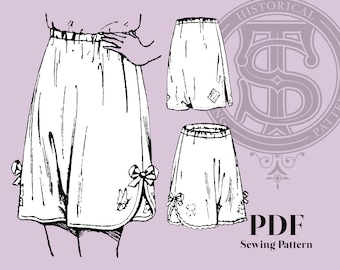 Clara - 1920s Step-in Drawers 30" Waist PDF Reproduction Sewing Pattern