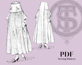 Josephine - 1910s Skirt 30&quot; Waist PDF Reproduction Sewing Pattern