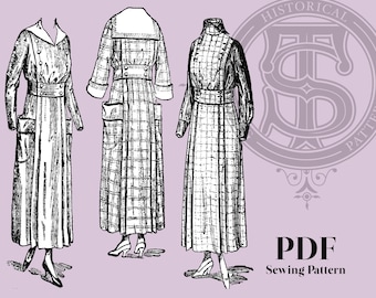 Norine - 1910s Dress 40" Bust PDF Reproduction Sewing Pattern