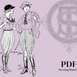 Joy - 1920s Riding Breeches 34" Waist PDF Reproduction Pattern