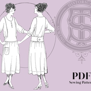 Clementine - 1920s Dress 40&quot; Bust PDF Reproduction Sewing Pattern