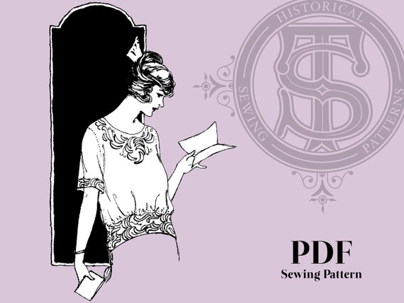 Zola - 1920s Blouse 36" Bust PDF Reproduction Sewing Pattern