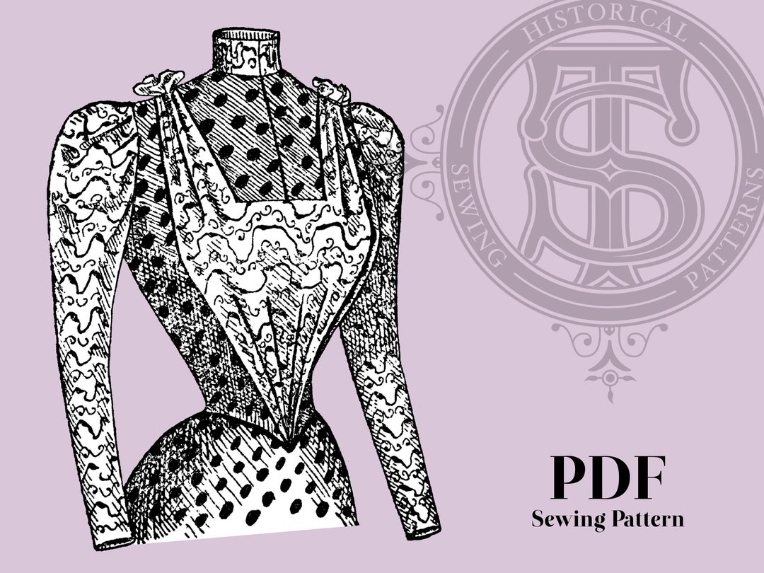Gabriella 1890s Basque 38 Bust PDF Reproduction Sewing Pattern