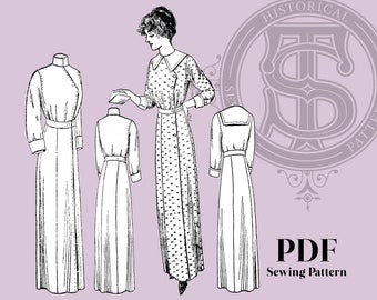 Miriam - 1910s House Dress 34" Bust PDF Reproduction Sewing Pattern