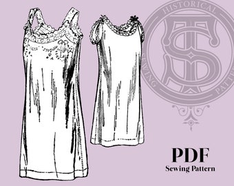 Annie - 1910s French Chemise 42" Bust PDF Sewing Pattern