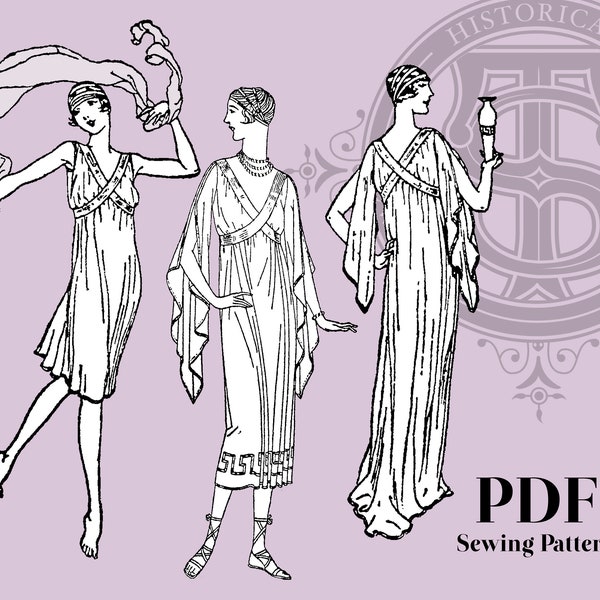 Aster - 1920s Greek Goddess Gown 32" Bust Reproduction Sewing Pattern
