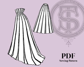 Pearl - 1900s Fifteen Gored Corset Skirt 26" Waist PDF Reproduction Sewing Pattern