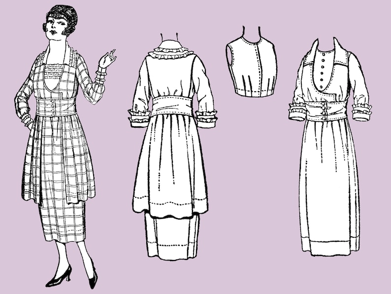 Viola - 1910s Dress 36" Bust PDF Reproduction Sewing Pattern - Etsy