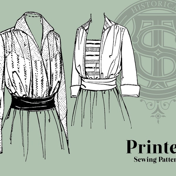 Selma - 1910s Waist 38" Bust Printed Reproduction Sewing Pattern