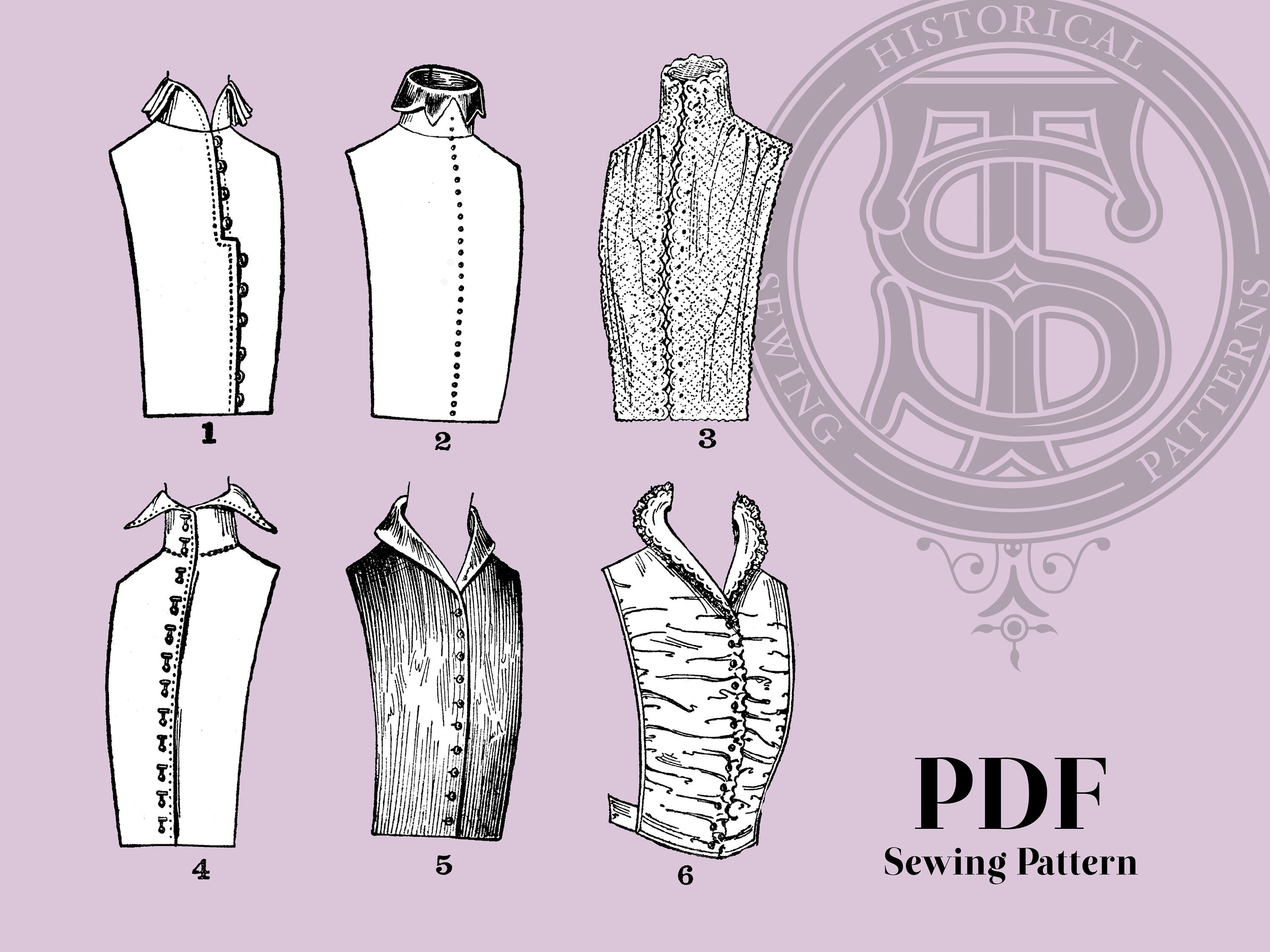 Cora - 1910s Collars and Vests Reproduction Sewing Pattern