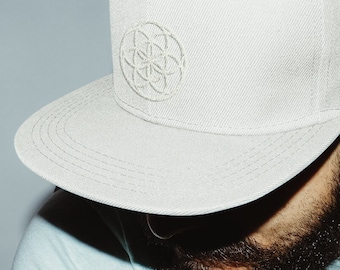 Seed of Life Merkaba Custom Snapback Hat Embroidered Snapback Flat Bill Hat Gothic Hat Snap Back Hat New Era Cap 3D Embroidery