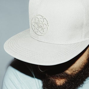Seed of Life Merkaba Custom Snapback Hat Embroidered Snapback Flat Bill Hat Gothic Hat Snap Back Hat New Era Cap 3D Embroidery
