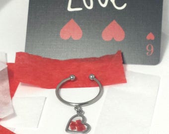 Jackson Wang Heart Charm Adjustable Ring|Magic Man 2|Concert Confetti|Stainless steel