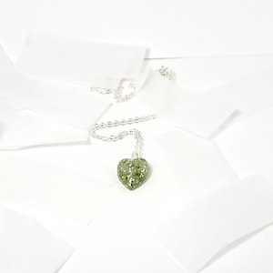 NCT 127 The Link Concert Confetti and Green glitter heart|On plated chain|NCTzens|Resin