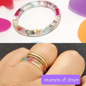 Skinny Stacking Ring|Rainbow Confetti|BTS|Permission To Dance Las Vegas 2022|2nd Weekend Confetti|Resin