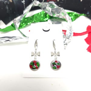 SKZ BOW confetti Dangle Earrings|stainless steel|resin cabochon|DOMINATE|World Tour 2022 Confetti