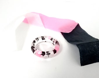Afgeronde BP-ring|Geboren roze wereldtourconfetticonfetti|Harssieraden|Maten 8-12