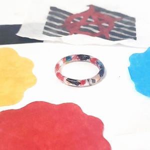 ATEEZ|Skinny Stacking Ring|Break The Wall Concert Confetti Jewelry|Atiny|Resin