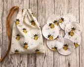 Reusable Face Pads with Wash Bag, Zero Waste Makeup, Eco friendly, Gift For Her, Makeup Remover Pads, Reusable Makeup Pads, Cloth Wipes