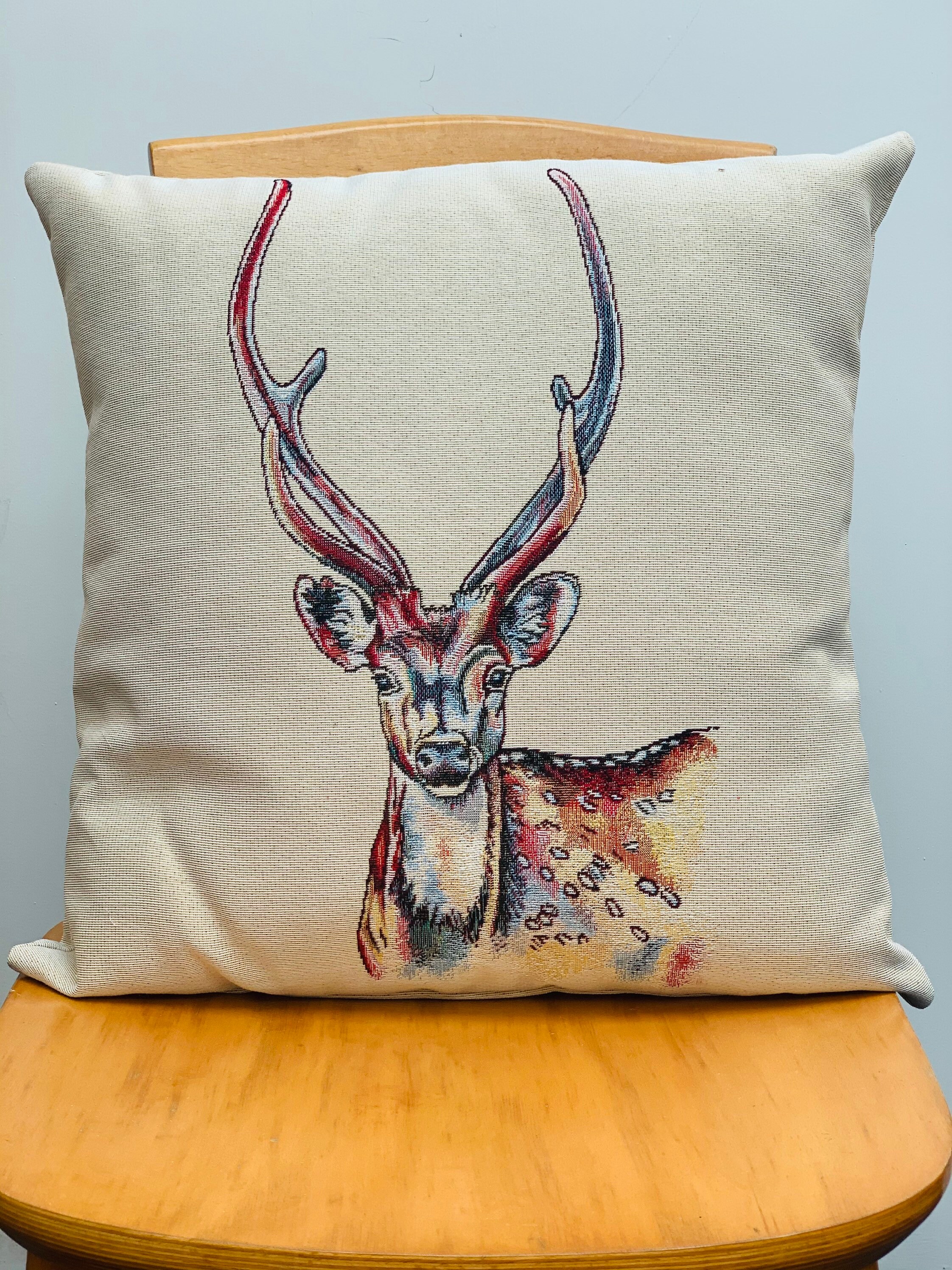 Stag Tapestry Cushion Cover Scatter Cushion Decorative Etsy UK