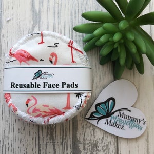 Soft Reusable Face Wipes, Zero Waste Makeup Wipes, Eye Make Up Remover Pads, Face Pads, Flamingo Face Pads, Face Wipes, Gift For Her