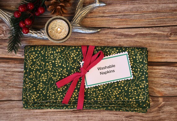 Zero Waste washable napkins Christmas table decoration