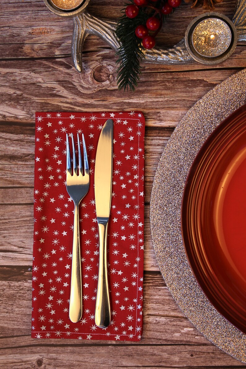 Christmas Napkins Christmas Serviettes Cotton Napkins Etsy UK