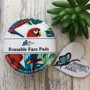 Soft Reusable Face Wipes, Zero Waste Makeup Wipes, Eye Make Up Remover Pads, Face Pads, Flamingo Face Pads, Face Wipes, Gift For Her image 2