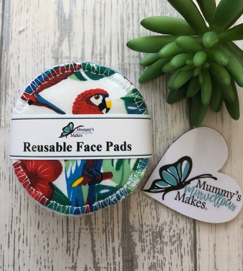 Soft Reusable Face Wipes, Zero Waste Makeup Wipes, Eye Make Up Remover Pads, Face Pads, Flamingo Face Pads, Face Wipes, Gift For Her image 2