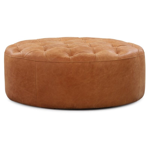 Leather Ottoman Etsy