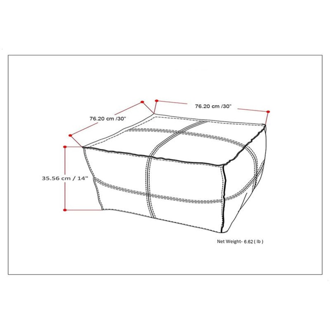 Square Pouf Ottoman Natural Leather Handmade Coffe Etsy