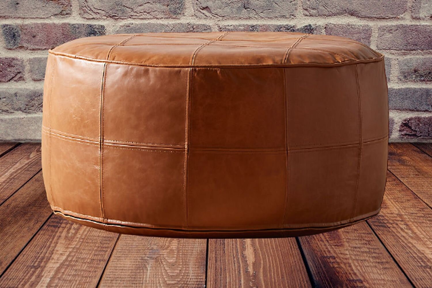 Comfy And Cozy Ottoman Round Coffee, Leather Coffee Table Ottoman Round