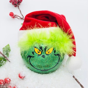 Grinch Ornament bruchsicher 4 &quot;x 4.5&quot; große Bubble Round Grinch, Weihnachtsgeschenk, Weihnachten, Perfektes Geschenk, Geschenk für Freund