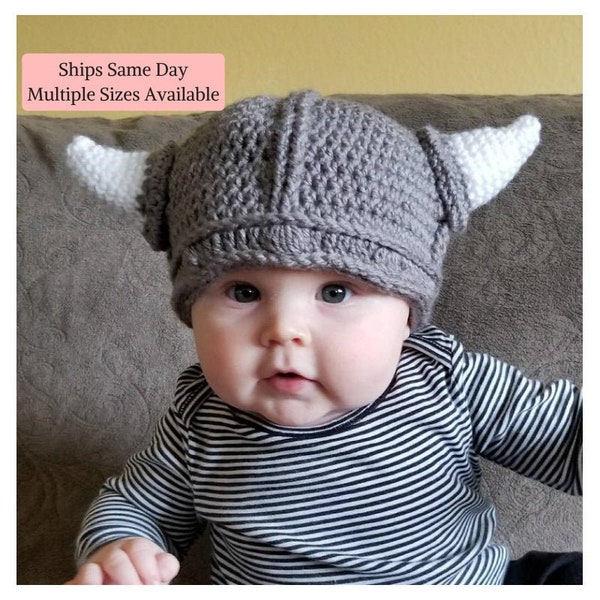 BABY VIKING HAT , Viking Helmet , Viking Clothing , Baby Boy Halloween Costume , Pagan Clothing