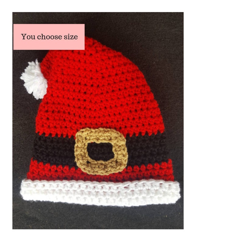 CROCHET SANTA HAT Christmas Pajamas Crochet Christmas Hat Baby Santa Hat Christmas Photo Prop