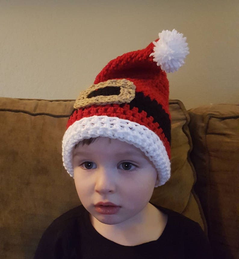 CROCHET SANTA HAT Christmas Pajamas Crochet Christmas Hat Baby Santa Hat Christmas Photo Prop