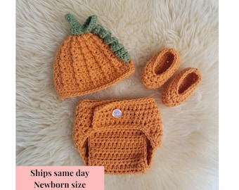 BABY PUMPKIN COSTUME , Baby Halloween Costume , Newborn Halloween Costume