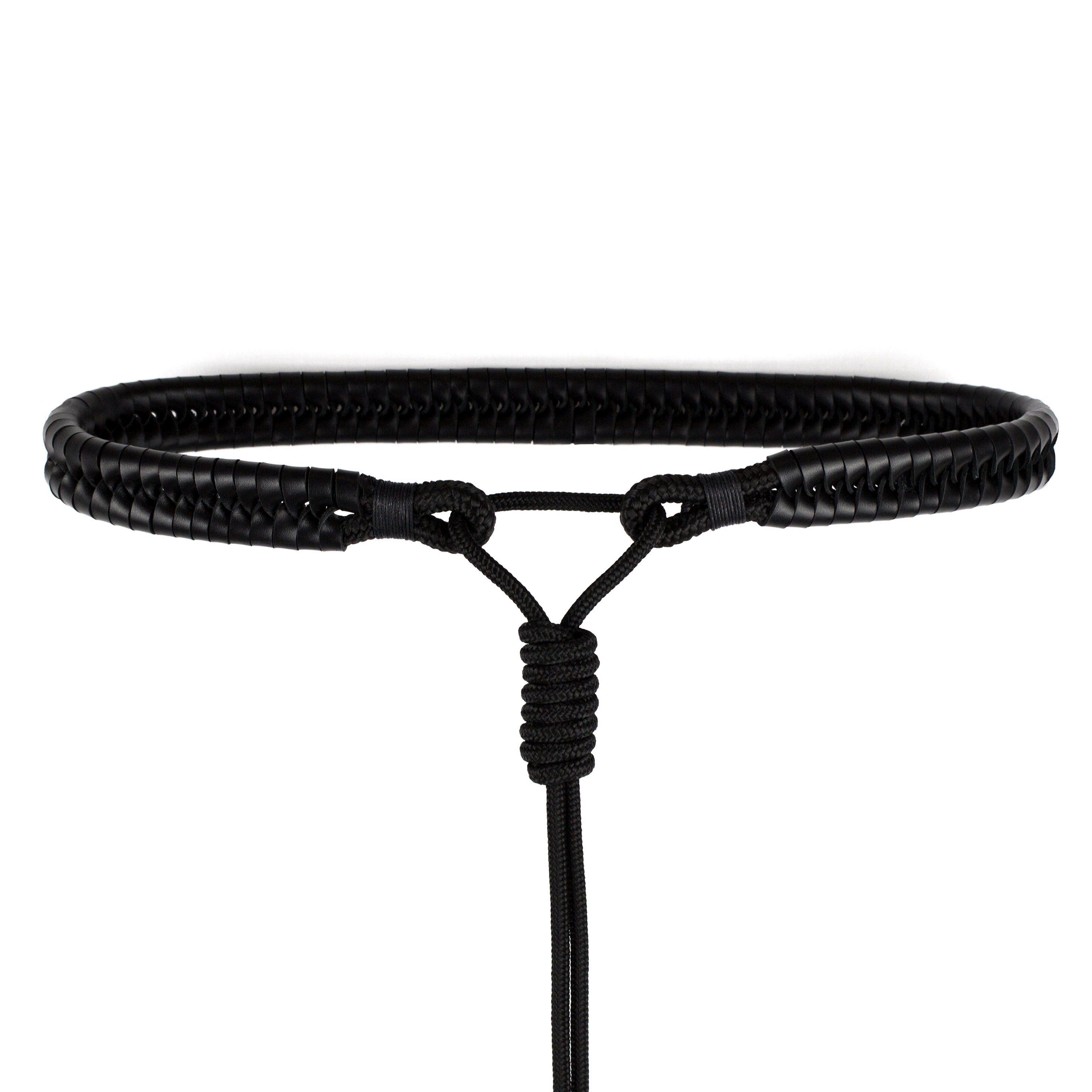 Leather Skinny Belt Adjustable Buckle Large-X-Large Rope Style 4 ways to tie the trending leather rope belt ?#ropebelt  main image 2