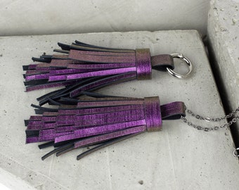Leren kwastje sleutelhanger holografische holografische tassel tassel tas tasbedel