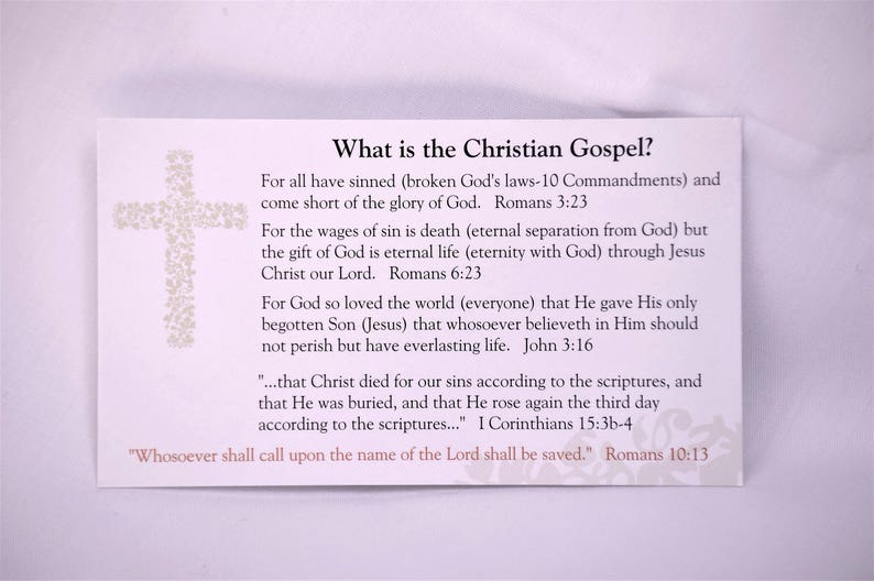 Compact Christian Gospel Tract Business Card size Etsy