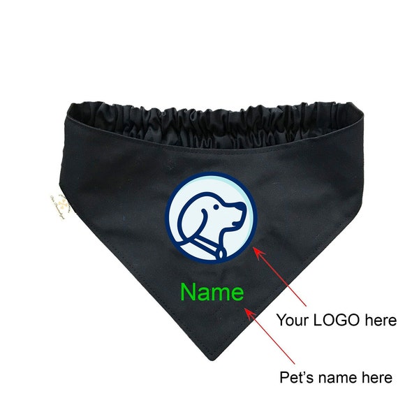 Bandana mit individuellem Logo, Hundebandana mit Logo,  Hundebandana mit Logo, personalisiertes Haustier-Logo