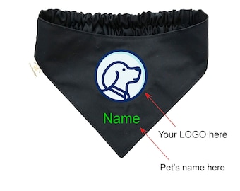 Custom Logo Embroidered Dog Bandana - Personalized Pet Accessories for Business Branding