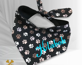 Pañuelo para perro personalizado hecho a mano con lazos – Bufanda para mascota con nombre personalizado