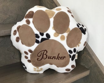 Dog Pillow Bed, Personalized Dog Pillow, paw pillow, pet pillow, puppy pillow, personalized dog gift, cat paw pillow