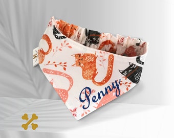 Embroidered Cat Bandana - Personalized Pet Scarf - Custom dog gift