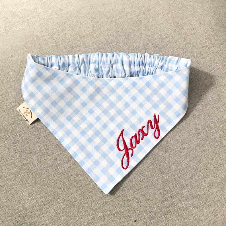 Personalized Dog Bandana with Elastic cat bandana Customizable Pet Scarf for Stylish Comfort any occasion dog gift checkered bandana image 10