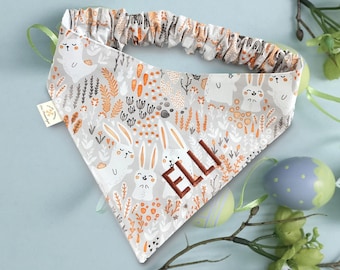 Bunny Easter dog bandana, Unique personalized embroidered Dog Cat Bandana - Customized Puppy Gifts, Easter collar bandana