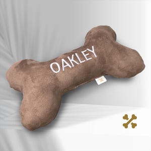 Dog Bone Toy Embroidered Monogram - Custom Pet Pillow with Name