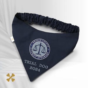 Personalized Logo Dog Bandana – Custom Embroidered Cotton Pet Scarf